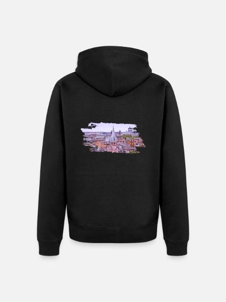 Roma Rome Rom - Unisex Premium Bio Zip Hoodie - Schwarz