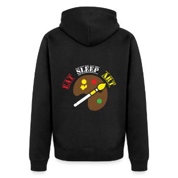 Art Artist Painting Canvas Artist - Unisex Premium Organic Zip Hoodie - black - Back - Nico (187cm)