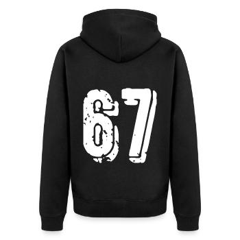 67 Number jersey - Unisex Premium Organic Zip Hoodie - black - Back - Nico (187cm)