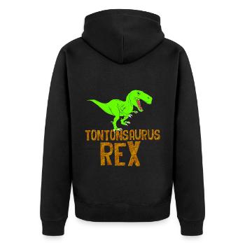 Tontonsaurus Rex Humour Tonton Cool Dinausaure - Veste à capuche bio Premium Unisexe - noir - Dos - Nico (187cm)
