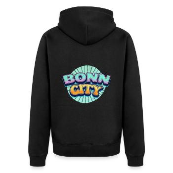 Bonn Allemagne City Font Pop Art Comic - Veste à capuche bio Premium Unisexe - noir - Dos - Nico (187cm)