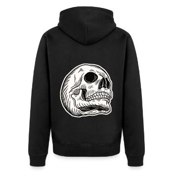 Skull Skeleton Skull Horror Cadeau d’Halloween - Veste à capuche bio Premium Unisexe - noir - Dos - Nico (187cm)