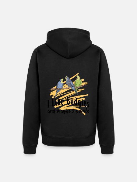 Budgerigar - Unisex Premium Organic Zip Hoodie - black