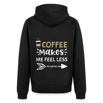 Le café me fait me sentir moins meurtrier - Veste à capuche bio Premium Unisexe - noir - Dos - Nico (187cm)