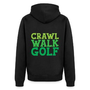 Crawl Walk Golf - Unisex Premium Organic Zip Hoodie - black - Back - Nico (187cm)