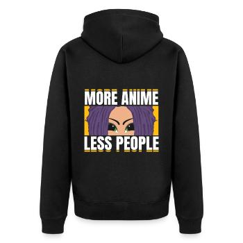 Joyeux anime d'introvertis disant - Veste à capuche bio Premium Unisexe - noir - Dos - Nico (187cm)