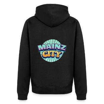 Mainz Germany City Font Pop Art Comic - Unisex Premium Organic Zip Hoodie - black - Back - Nico (187cm)