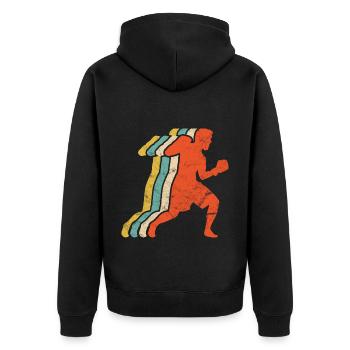 Boxsport Boxing - Unisex Premium Bio Zip Hoodie - Schwarz - Hinten - Nico (187cm)
