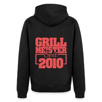 grillen 2010 - Unisex Premium Bio Zip Hoodie - Schwarz - Hinten - Nico (187cm)