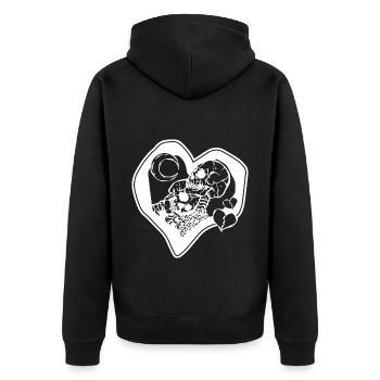 Squelettes amoureux - Veste à capuche bio Premium Unisexe - noir - Dos - Nico (187cm)