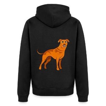 Rhodesian Ridgeback Dog - Unisex Premium Organic Zip Hoodie - black - Back - Nico (187cm)