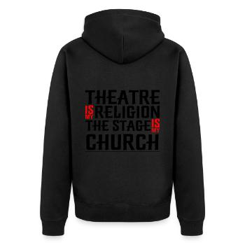 Le théâtre est ma religion, la scène est mon église 4 - Veste à capuche bio Premium Unisexe - noir - Dos - Nico (187cm)