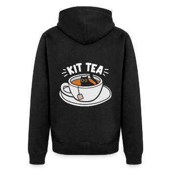 Lustiger Katzenliebhaber Tee - Unisex Premium Bio Zip Hoodie - Schwarz - Hinten - Nico (187cm)