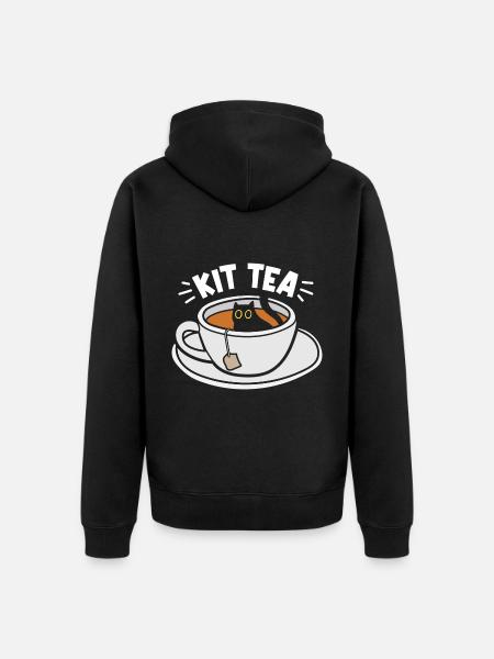 Funny Cat Lover Tea - Unisex Premium Organic Zip Hoodie - black