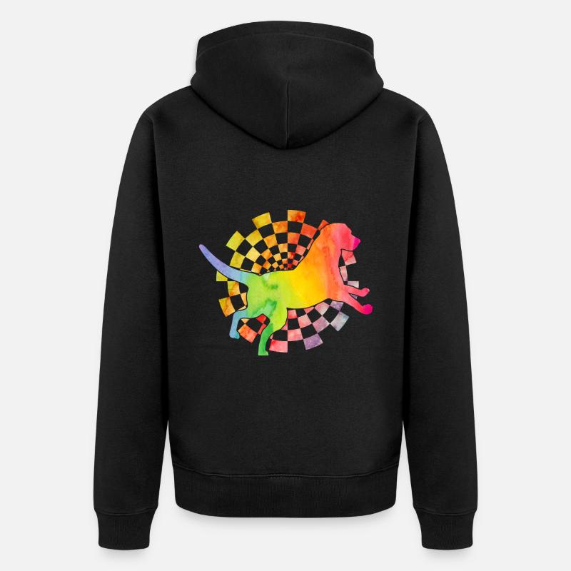 Labrador Retro - Unisex Premium Bio Zip Hoodie - Schwarz