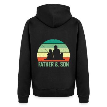 Fête des pères Papa Papa Meilleur Papa - Veste à capuche bio Premium Unisexe - noir - Dos - Nico (187cm)