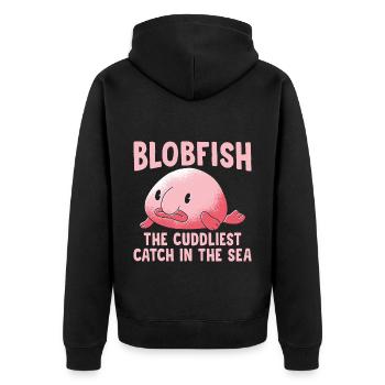 Blobfish Cuddliest Catch Propriétaires de blobfish - Veste à capuche bio Premium Unisexe - noir - Dos - Nico (187cm)