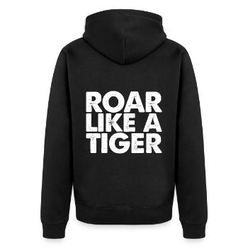 Rugir comme un tigre 3 - Veste à capuche bio Premium Unisexe - noir - Dos - Nico (187cm)