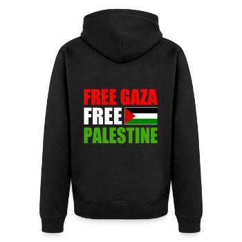 Free gaza free palestine - Veste à capuche bio Premium Unisexe - noir - Dos - Nico (187cm)