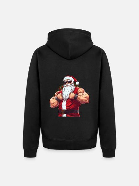Bain Père Noël Muscles Fort Noël - Veste à capuche bio Premium Unisexe - noir