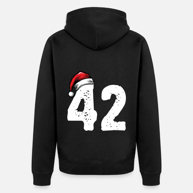 42 Nombre Noël - Veste à capuche bio Premium Unisexe - noir