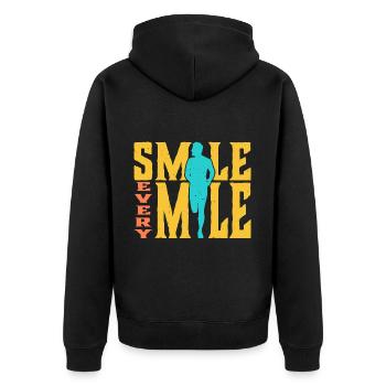 Souriez tous les kilomètres 5 - Veste à capuche bio Premium Unisexe - noir - Dos - Nico (187cm)