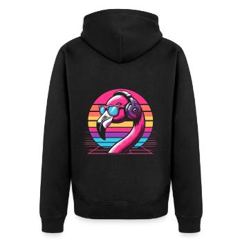 Flamingo Techno Musique - Veste à capuche bio Premium Unisexe - noir - Dos - Nico (187cm)