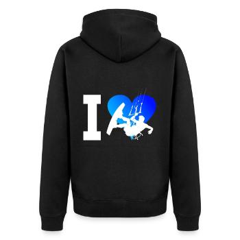 Kitesurf Men Women Kite Kite Kitesurfing - Unisex Premium Organic Zip Hoodie - black - Back - Nico (187cm)