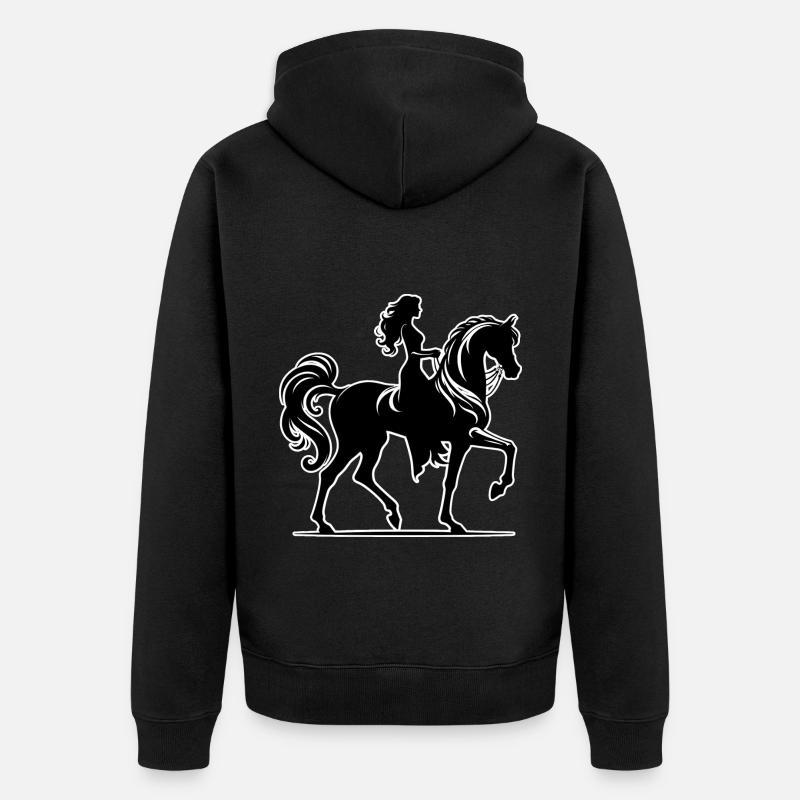 Femme Cheval Arabe - Veste à capuche bio Premium Unisexe - noir