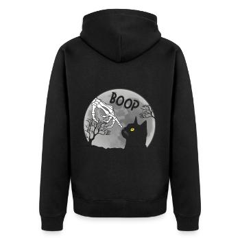 Boop Skeleton Cat Halloween - Unisex Premium Organic Zip Hoodie - black - Back - Nico (187cm)
