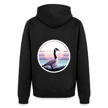 Beau coucher de soleil sur l’oie canadienne - Veste à capuche bio Premium Unisexe - noir - Dos - Nico (187cm)