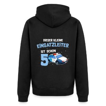 5 Geburtstag Polizei 5 Jahre Alt - Unisex Premium Bio Zip Hoodie - Schwarz - Hinten - Nico (187cm)
