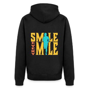 Souriez tous les kilomètres 5 - Veste à capuche bio Premium Unisexe - noir - Dos - Nico (187cm)