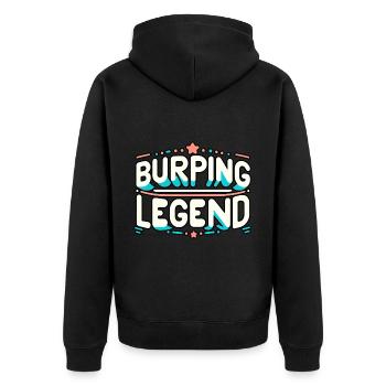 Burping Legend 21 - Unisex Premium Organic Zip Hoodie - black - Back - Nico (187cm)