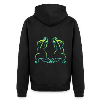 Yoga Vintage Rétro des années 80 Chats des années 90 - Veste à capuche bio Premium Unisexe - noir - Dos - Nico (187cm)