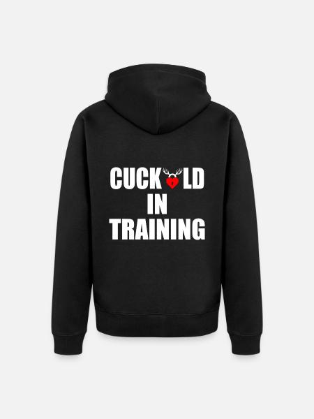 cuckold in training - Unisex Premium Organic Zip Hoodie - black