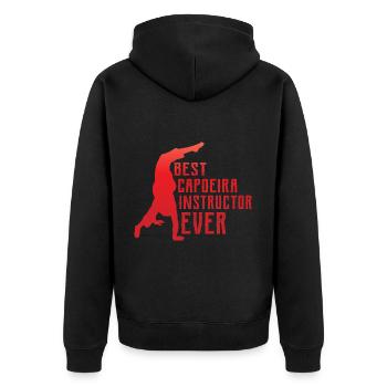 Bester Capoeira-Instruktor aller Zeiten - Unisex Premium Bio Zip Hoodie - Schwarz - Hinten - Nico (187cm)