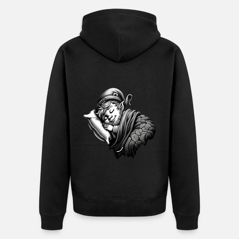 Leprechaun endormi (Leprechaun irlandais) - Veste à capuche bio Premium Unisexe - noir