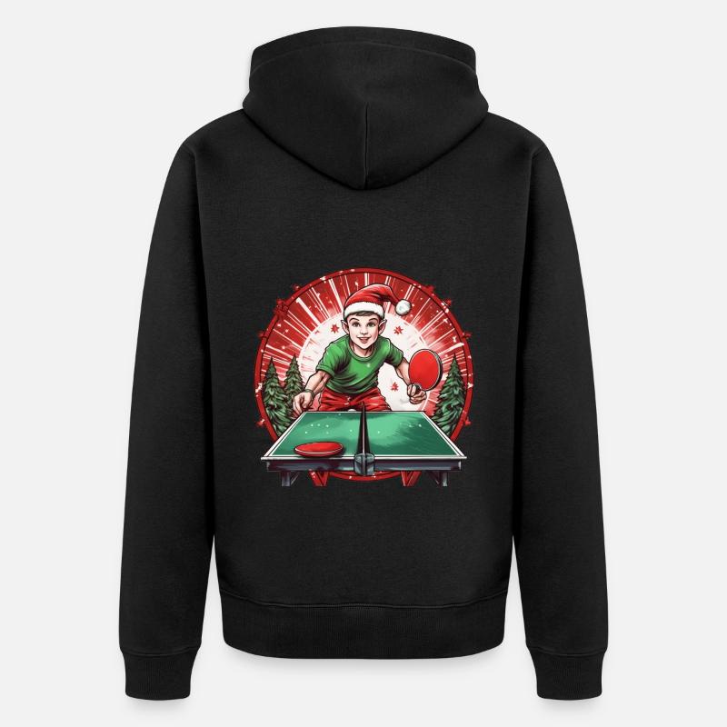 Ping-pong elfe de Noël - Veste à capuche bio Premium Unisexe - noir