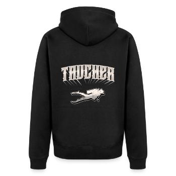 Taucher Tauchen - Unisex Premium Bio Zip Hoodie - Schwarz - Hinten - Nico (187cm)