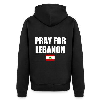 Pray for lebanon - Veste à capuche bio Premium Unisexe - noir - Dos - Nico (187cm)