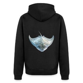 Stachelrochen - Unisex Premium Bio Zip Hoodie - Schwarz - Hinten - Nico (187cm)