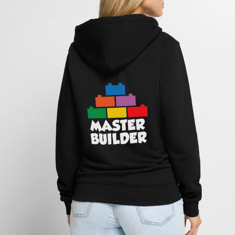 Constructeur de briques Bâtiment en briques Maître constructeur Veste à capuche bio Premium Unisexe