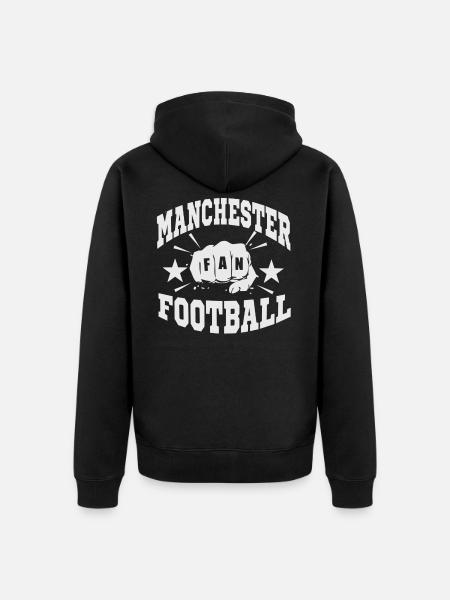 Manchester Fan - Unisex Premium Organic Zip Hoodie - black