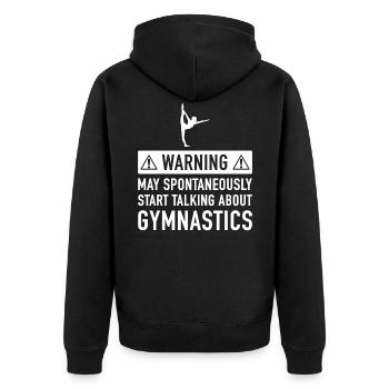 Lustiger Gymnastik-Geschenk-Idee - Unisex Premium Bio Zip Hoodie - Schwarz - Hinten - Nico (187cm)