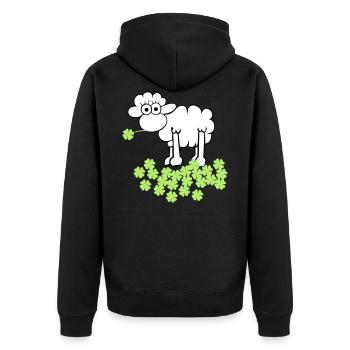 st. Patrick's sheep - Unisex Premium Organic Zip Hoodie - black - Back - Nico (187cm)