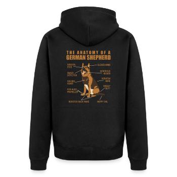 L'anatomie d'un berger allemand - propriétaire de chien - Veste à capuche bio Premium Unisexe - noir - Dos - Nico (187cm)