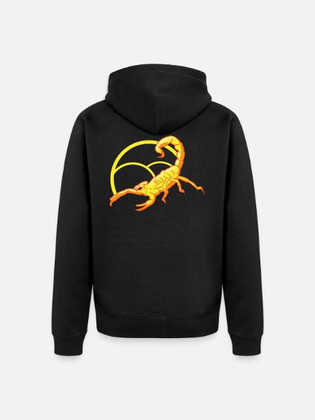 Venomgul scorpion hotar med sitt sting - Ekologisk premiumluvjack unisex - svart