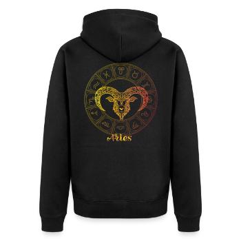 Bélier signe du zodiaque - Veste à capuche bio Premium Unisexe - noir - Dos - Nico (187cm)