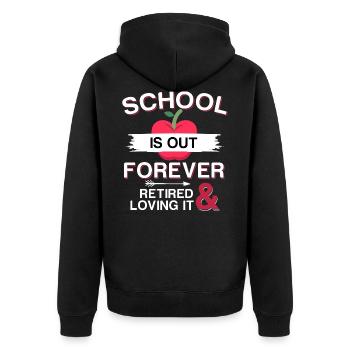 L'école est finie pour toujours - La pension de retraite des enseignants - Veste à capuche bio Premium Unisexe - noir - Dos - Nico (187cm)